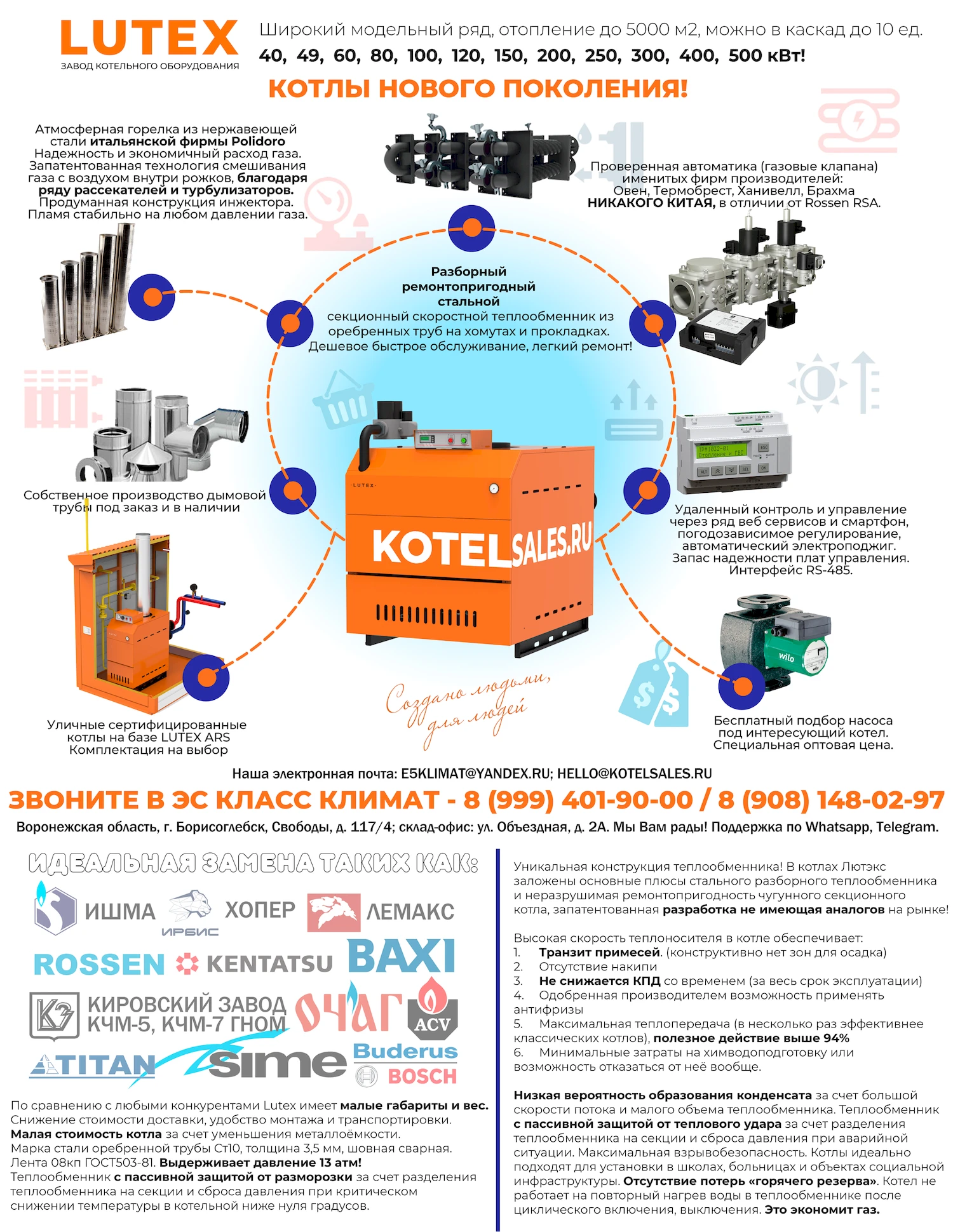 Реклама котлов Лютэкс АРС с преимуществами LUTEX AR S (RSA) газовые водогрейные стальные котлы
